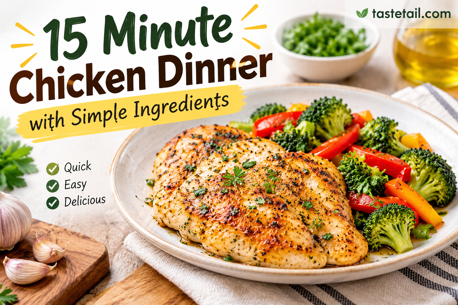 15 Minute Chicken Dinner With Simple Ingredients